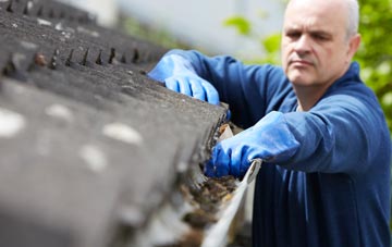 cleaning and inspecting Pentre Uchaf roofs